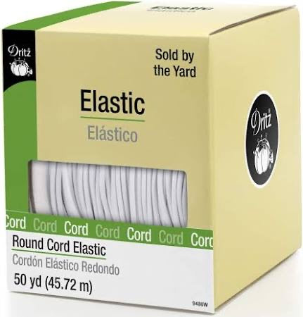 Elastc Round Cord White 1.09/yd