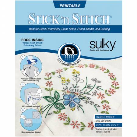 Stick N Stitch Self Adhesive Wash Away Stabilizer