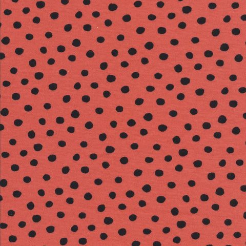 KNIT: Red / Black Dots - 17.99/ Yard ORGANIC