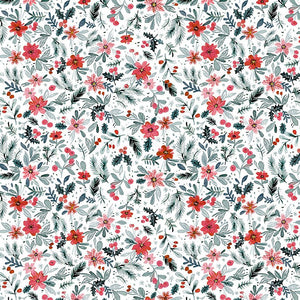 Holiday Floral - White $12.99/yard