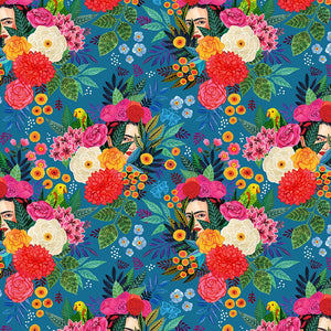 Hola Frida - Cobalt $12.99/yard