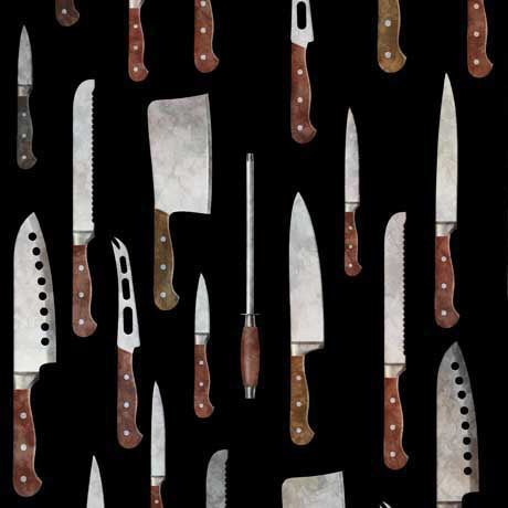 Knives-  Black $12.99/yd