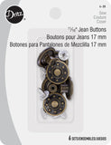 Dritz 11/16” Jean Buttons - Antique Brass