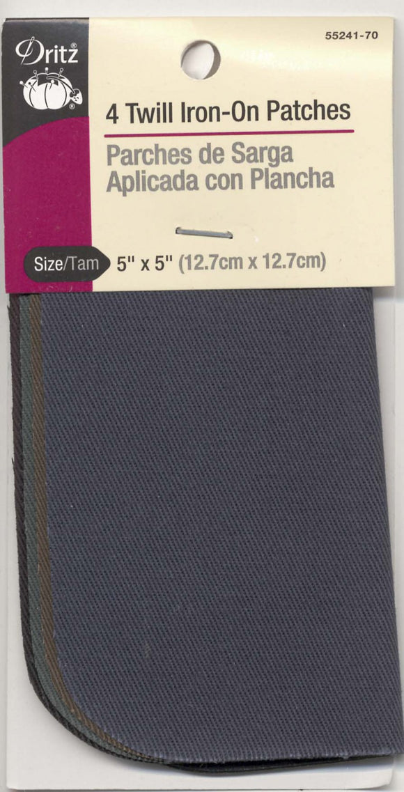 Iron on Patch Assortment Dark Colors 5in x 5in 4ct