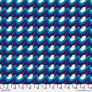 Magical Narwhal - Dark Blue $12.99/ Yard