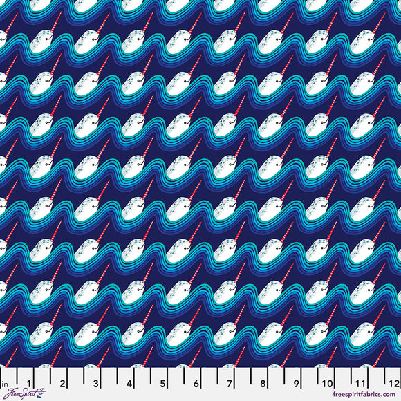 Magical Narwhal - Dark Blue $12.99/ Yard