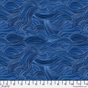 Watercolor Waves - Dark Blue $12.99/ Yard