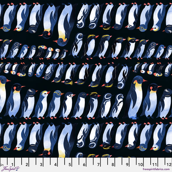 Penguins and Puffins - Black $12.99/ Yard