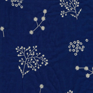 Japanese Embroidered Linen: Botanical Blue $22.49/yd