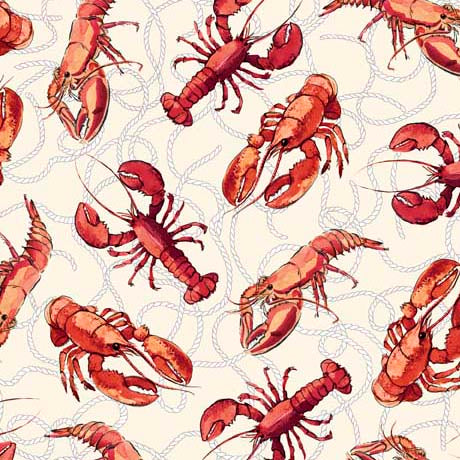 Lobsters- Ivory $12.99/yd