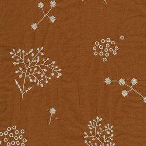 Japanese Embroidered Linen: Botanical Brown $22.49/yd