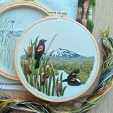Red-Winged Blackbird Embroidery Kit