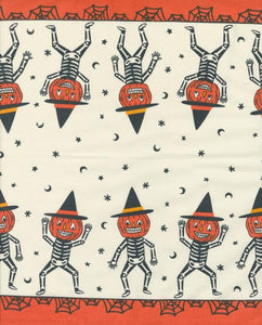 16" Pumpkin Dance Skeleton Toweling $8.99/yd