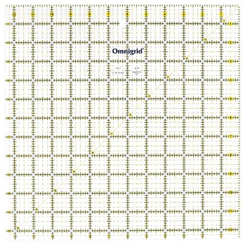 Omnigrid Omnigrip Neon Ruler 12 1/2in x 12 1/2in - Pick Up Only