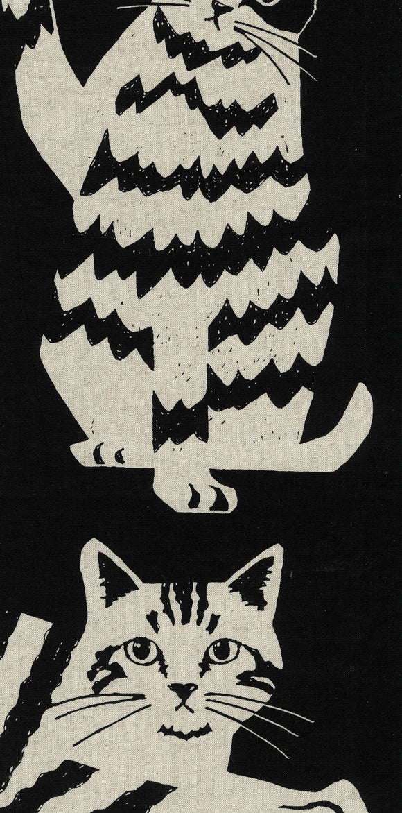 Japanese Linen : NekoNoe Cat Cat Canvas $24.49/yd