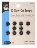 sew on snaps black
