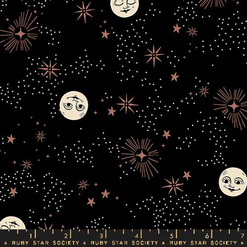 Wise Moons - Black $12.99/ Yard