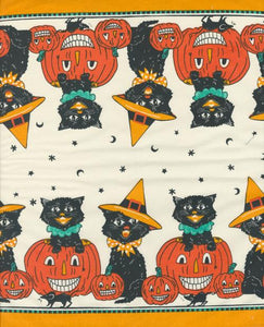 16" Black Cats Toweling $8.99/yd