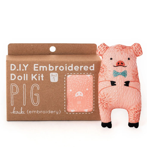 Pig Embroidery Kit