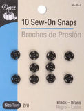 sew on snaps black