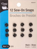 sew on snaps black