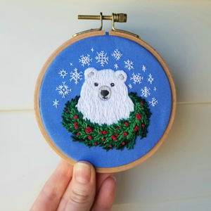 Holiday Bear Beginner Embroidery Kit