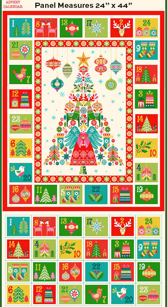 Christmas Brights Advent Calendar Panel $8.65/Panel