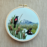 Red-Winged Blackbird Embroidery Kit