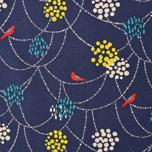 Japanese Linen : Bird To Hang- Blue $19.49/yd