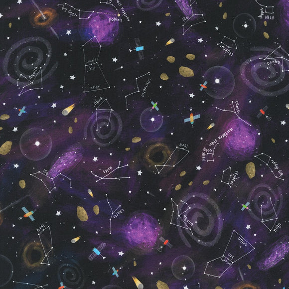 Space Adventure- Midnight Purple $12.99/yd