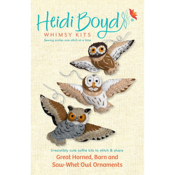 Great Horned, Barn and Saw-Whet Owl Ornaments