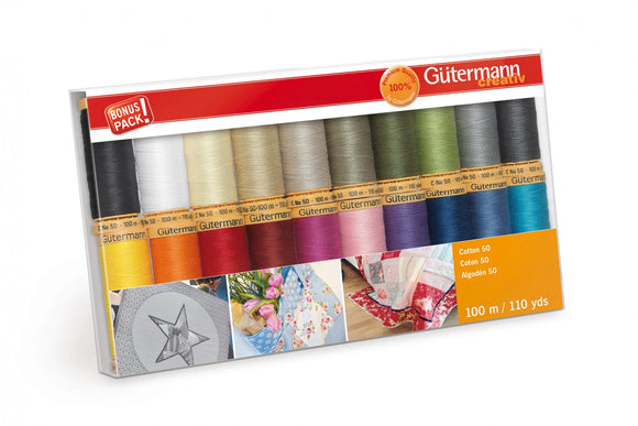 Gutermann Cotton Thread- 20 Spool Fall Box Set