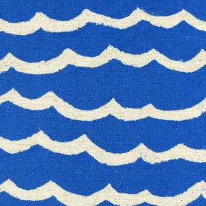 Waves- Blue Cotton Linen $20.25/ Yard