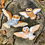 Great Horned, Barn and Saw-Whet Owl Ornaments