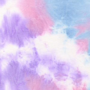 French Terry Tie Dye - Purple / Sky / Pink $11.49/yd