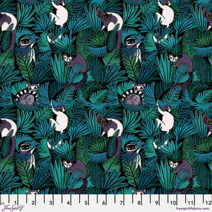 Lemurs and Palms - Jade $12.49/ Yard