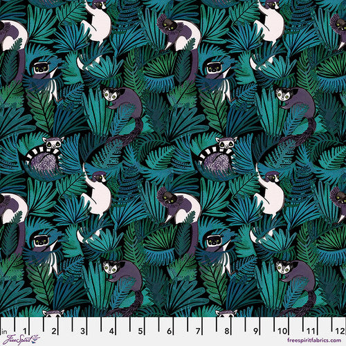 Lemurs and Palms - Jade $12.49/ Yard
