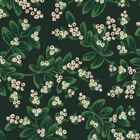 Holiday Classics Linen- Mistletoe Evergreen $20.99/ Yard